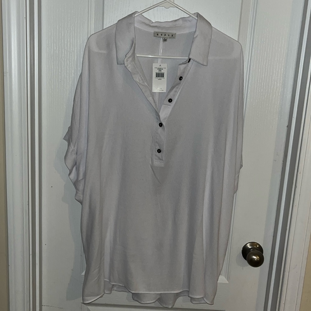 Oversized Dolman Henley - off white